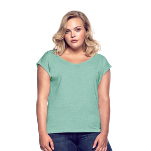 Women’s T-Shirt with rolled up sleeves - heather mint