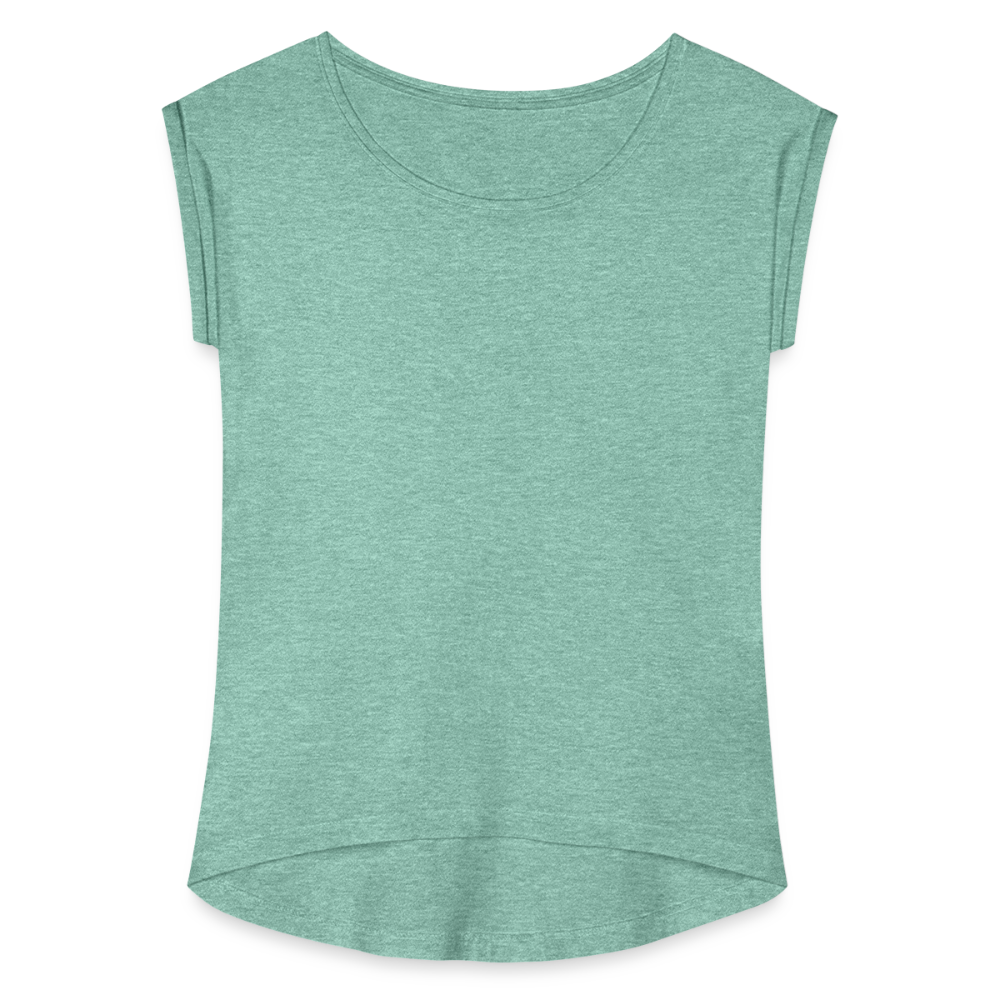 Women’s T-Shirt with rolled up sleeves - heather mint