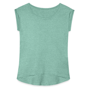 Women’s T-Shirt with rolled up sleeves - heather mint