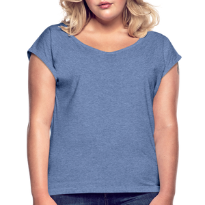 Women’s T-Shirt with rolled up sleeves - heather denim