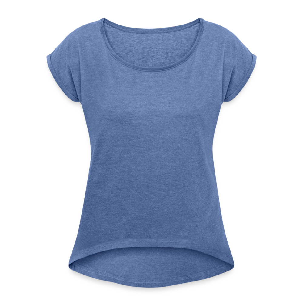 Women’s T-Shirt with rolled up sleeves - heather denim