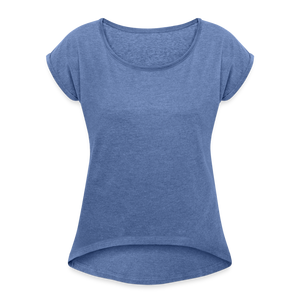 Women’s T-Shirt with rolled up sleeves - heather denim