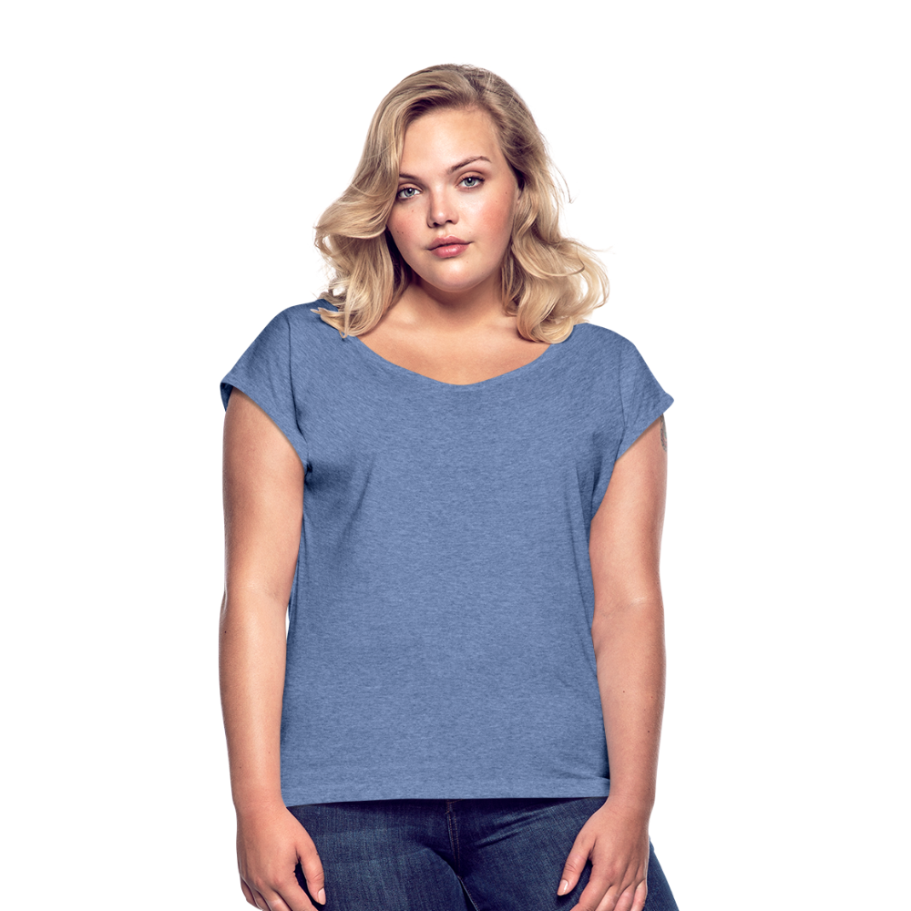 Women’s T-Shirt with rolled up sleeves - heather denim