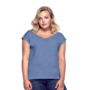 Women’s T-Shirt with rolled up sleeves - heather denim