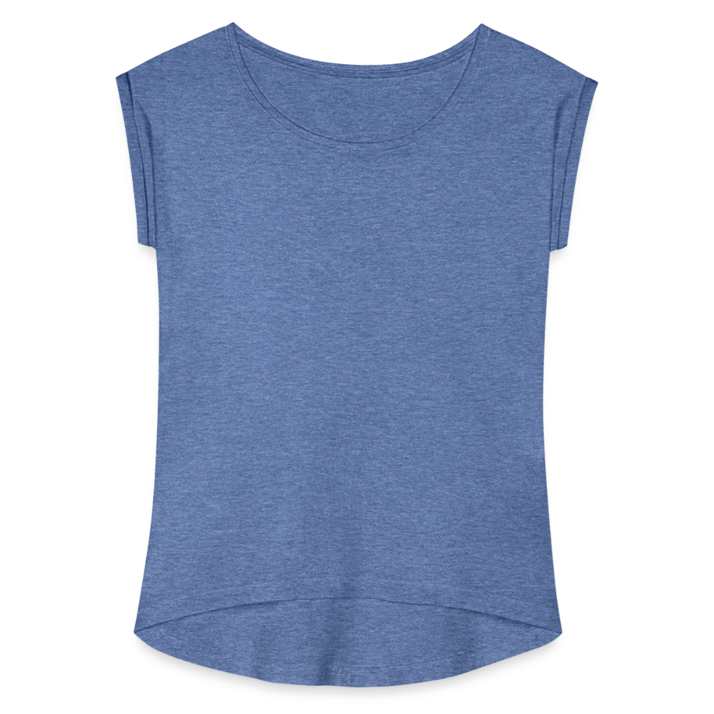 Women’s T-Shirt with rolled up sleeves - heather denim