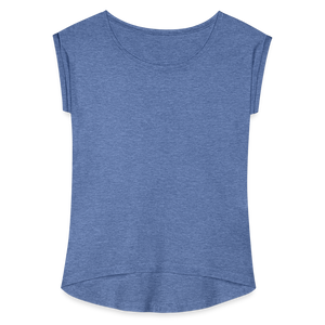 Women’s T-Shirt with rolled up sleeves - heather denim