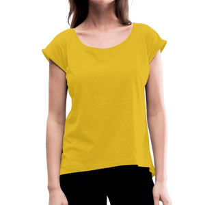 Women’s T-Shirt with rolled up sleeves - mustard yellow