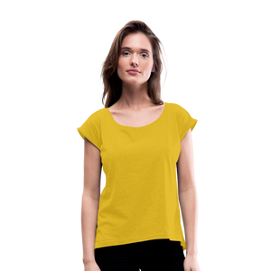 Women’s T-Shirt with rolled up sleeves - mustard yellow