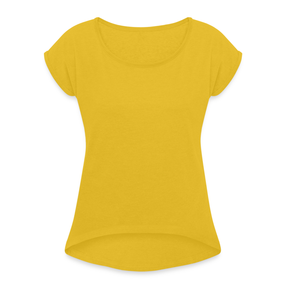 Women’s T-Shirt with rolled up sleeves - mustard yellow