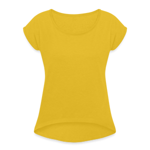 Women’s T-Shirt with rolled up sleeves - mustard yellow