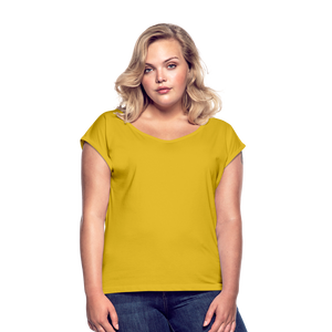 Women’s T-Shirt with rolled up sleeves - mustard yellow