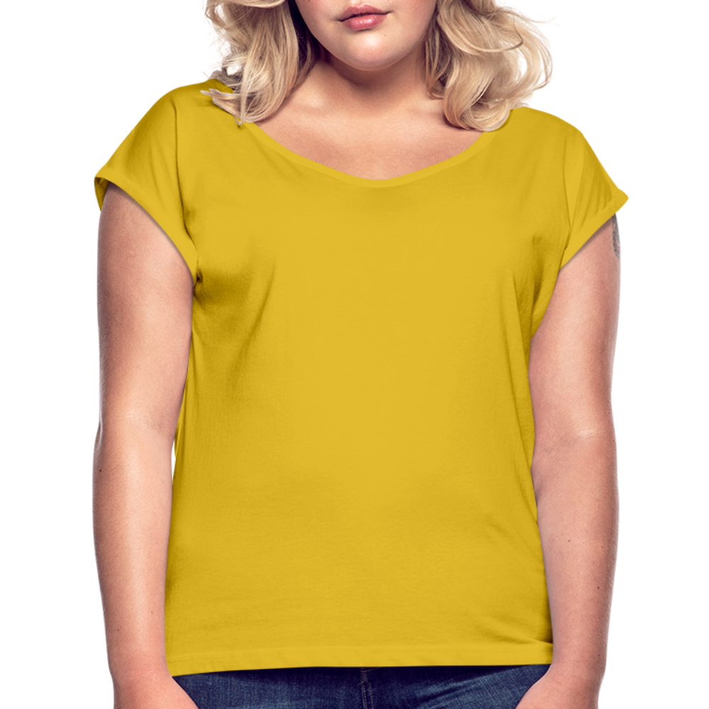 Women’s T-Shirt with rolled up sleeves - mustard yellow