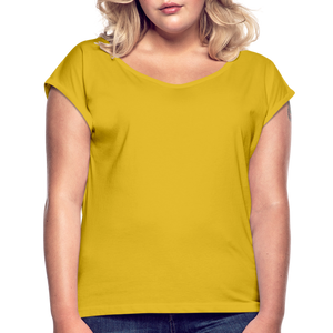 Women’s T-Shirt with rolled up sleeves - mustard yellow