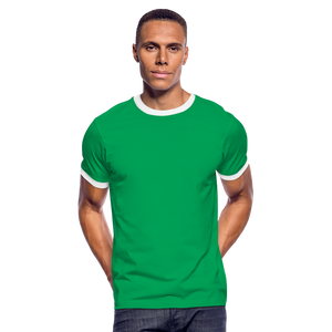 Men's Ringer Shirt - kelly green/white