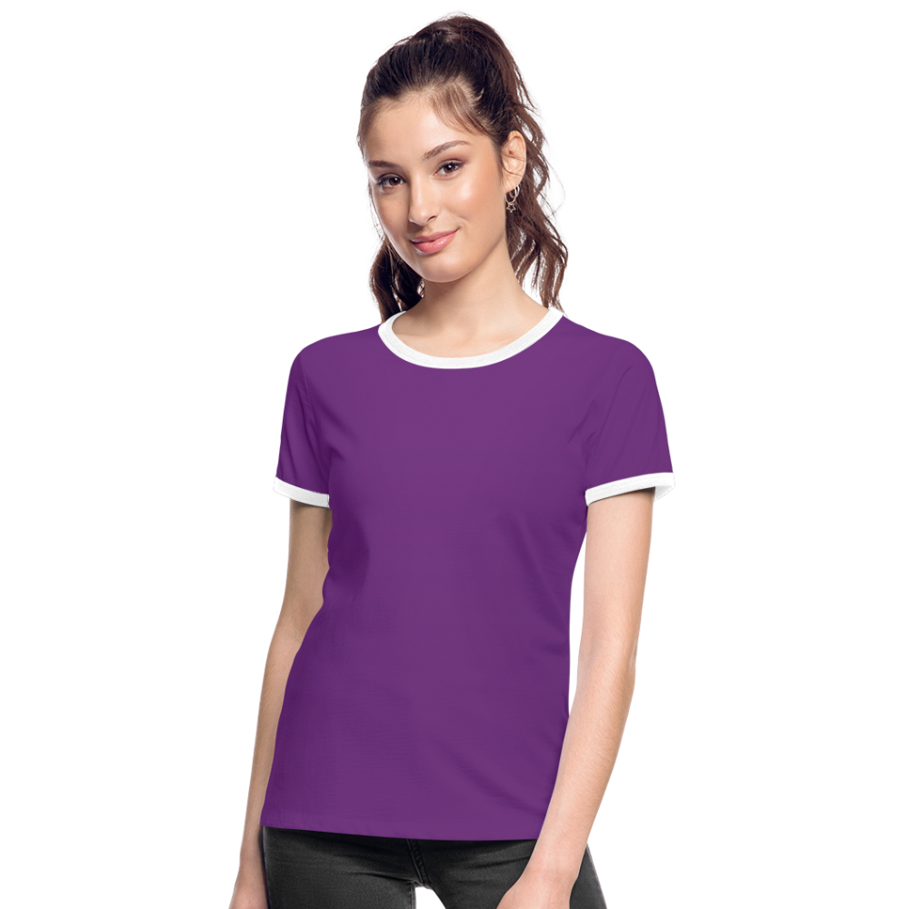 Women's Ringer T-Shirt - purple/white