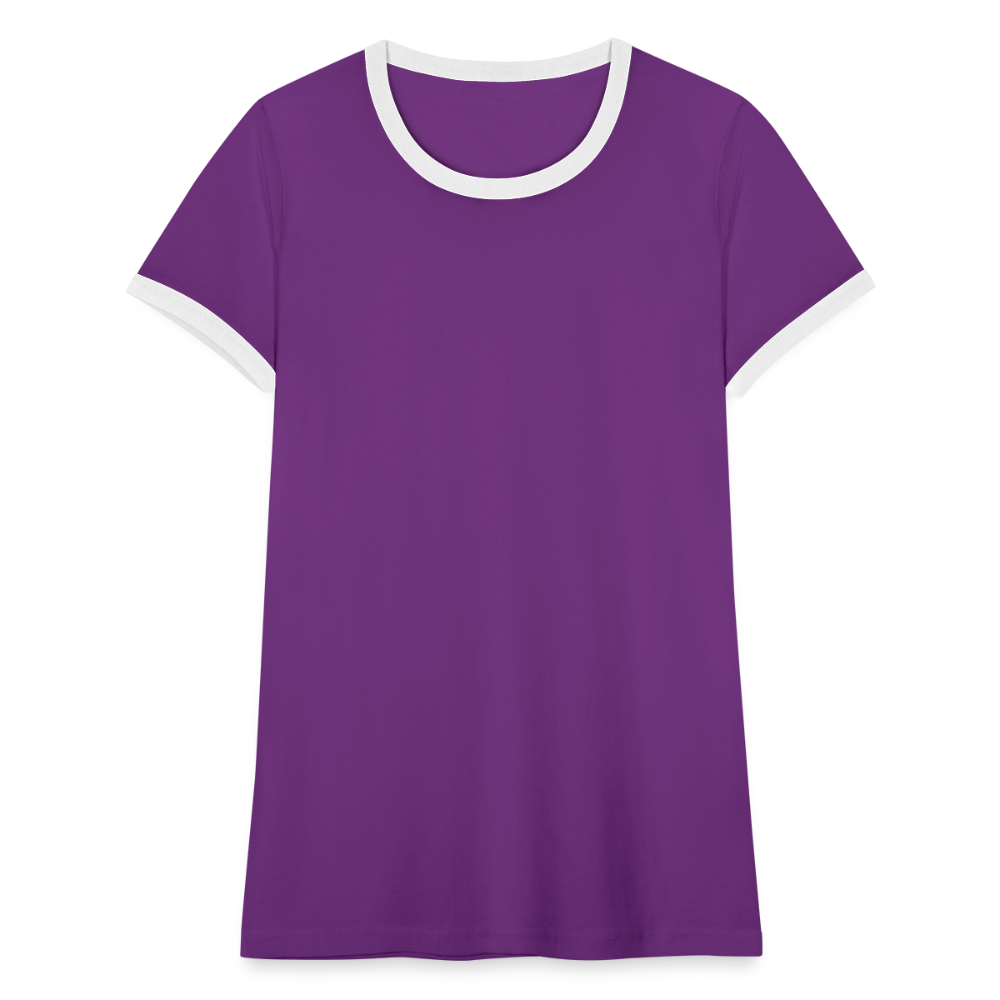 Women's Ringer T-Shirt - purple/white