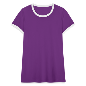 Women's Ringer T-Shirt - purple/white