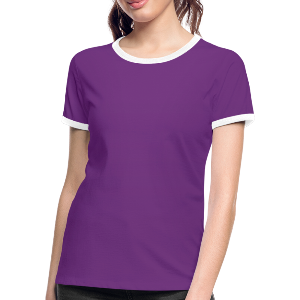 Women's Ringer T-Shirt - purple/white