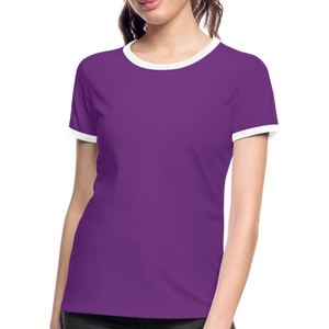 Women's Ringer T-Shirt - purple/white