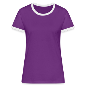 Women's Ringer T-Shirt - purple/white