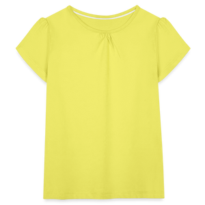 Girl’s T-Shirt with Ruffles | Spreadshirt 1271 - yellow