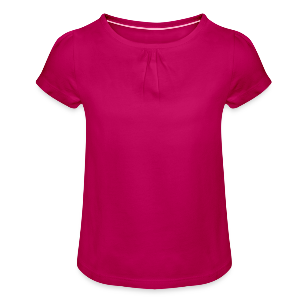 Girl’s T-Shirt with Ruffles | Spreadshirt 1271 - fuchsia