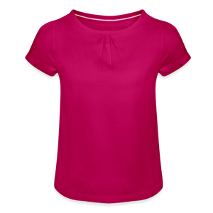 Girl’s T-Shirt with Ruffles | Spreadshirt 1271 - fuchsia