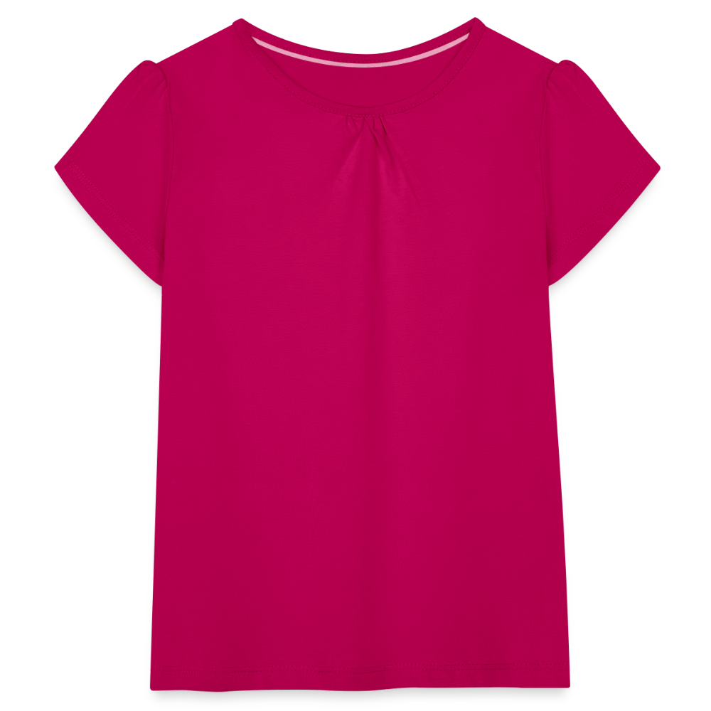 Girl’s T-Shirt with Ruffles | Spreadshirt 1271 - fuchsia