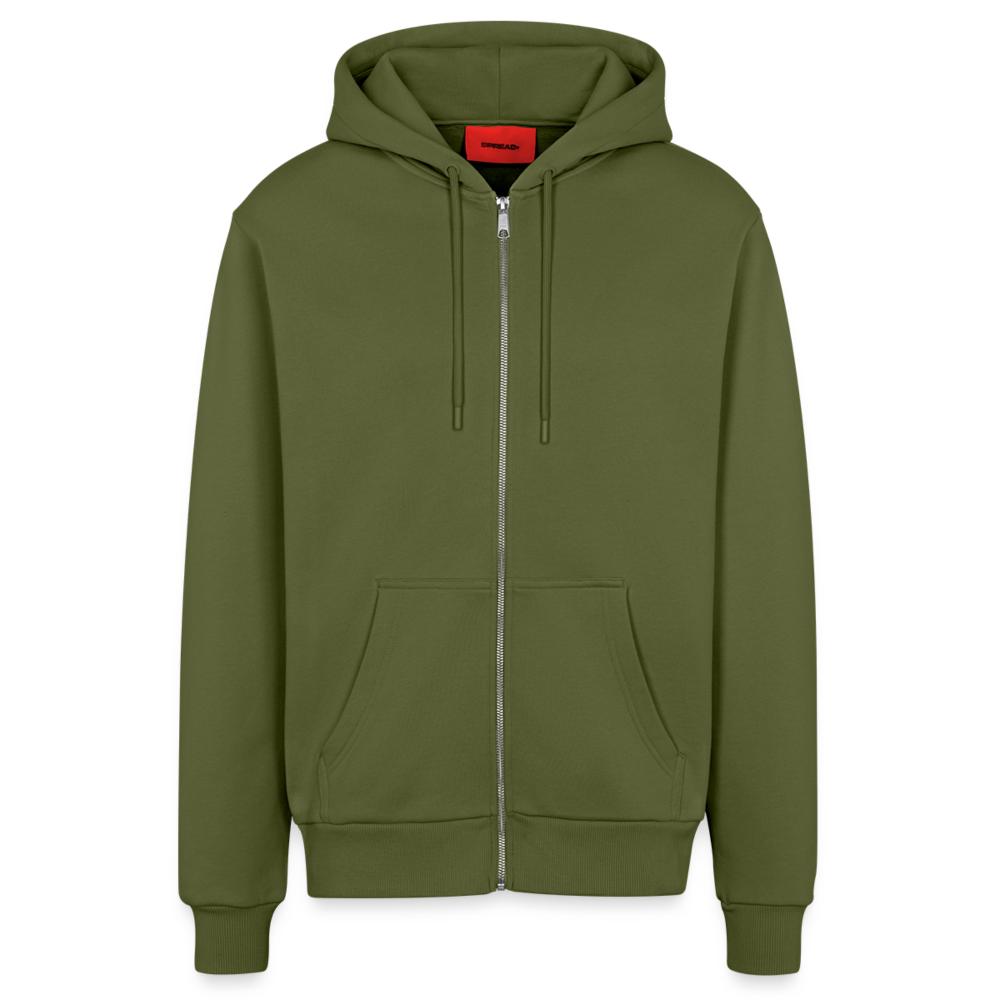 Organic Relaxed Hooded Jacket Made in EU - MOSS GREEN