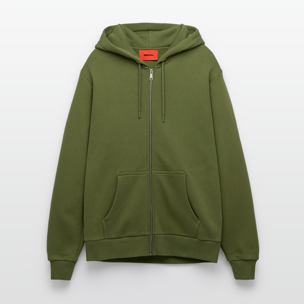 Organic Relaxed Hooded Jacket Made in EU - MOSS GREEN