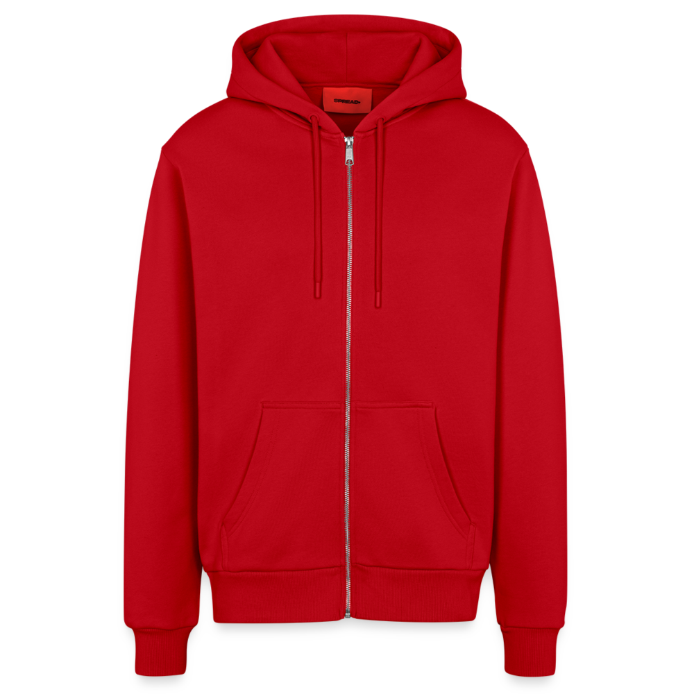 Organic Relaxed Hooded Jacket Made in EU - red