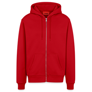 Organic Relaxed Hooded Jacket Made in EU - red