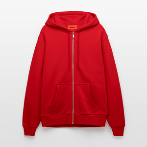 Organic Relaxed Hooded Jacket Made in EU - red