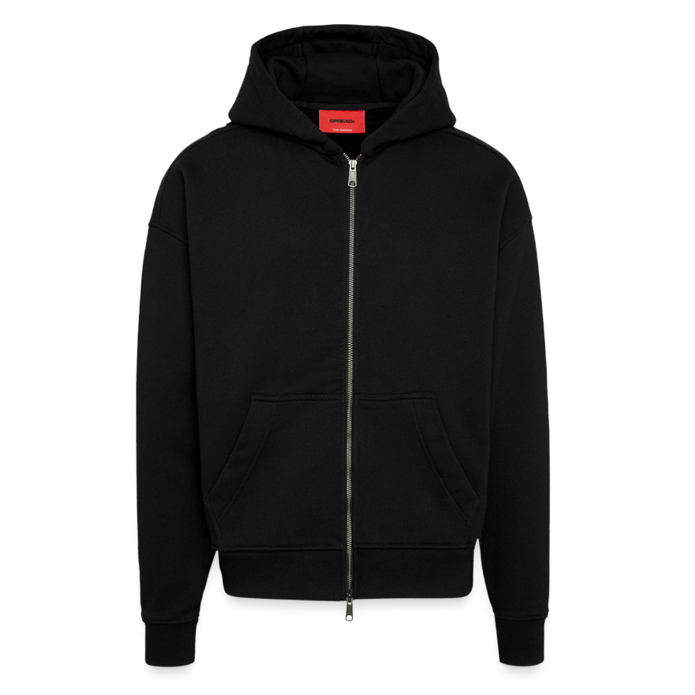 Heavyweight Oversized Organic Hooded Jacket Made in EU - SOLID BLACK