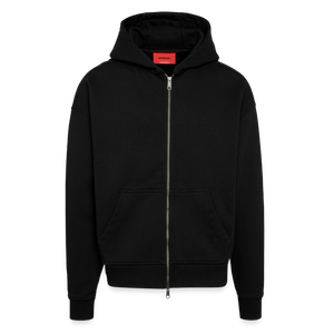 Heavyweight Oversized Organic Hooded Jacket Made in EU - SOLID BLACK