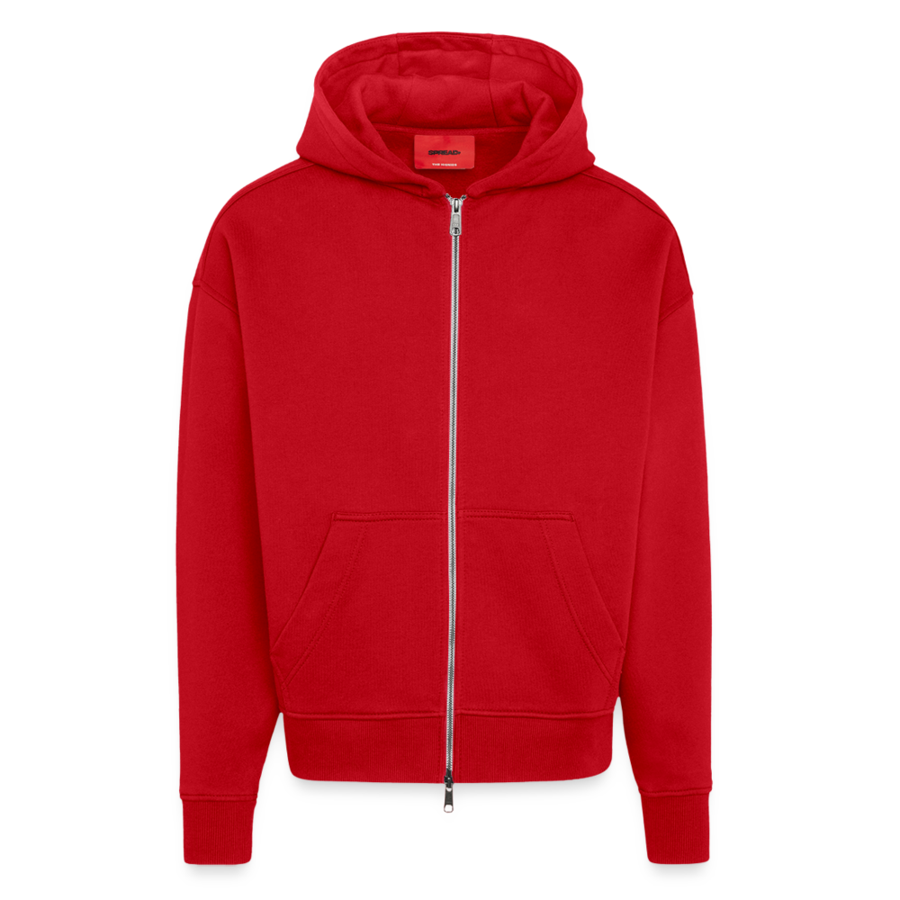 Heavyweight Oversized Organic Hooded Jacket Made in EU - red