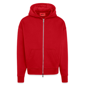 Heavyweight Oversized Organic Hooded Jacket Made in EU - red