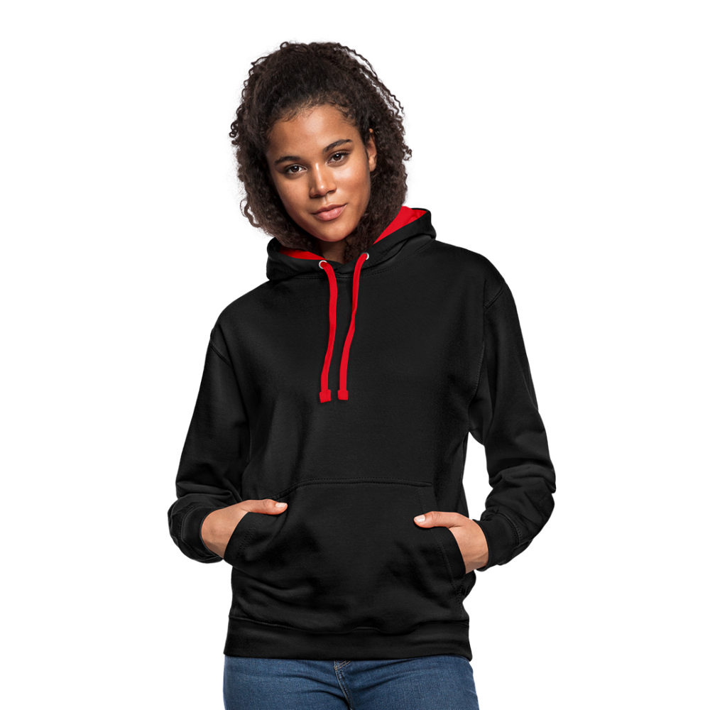 Contrast Colour Hoodie - black/red