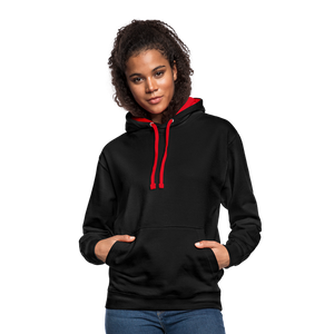 Contrast Colour Hoodie - black/red