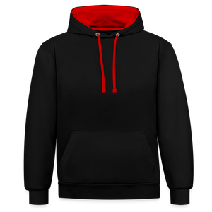 Contrast Colour Hoodie - black/red