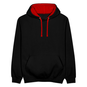 Contrast Colour Hoodie - black/red