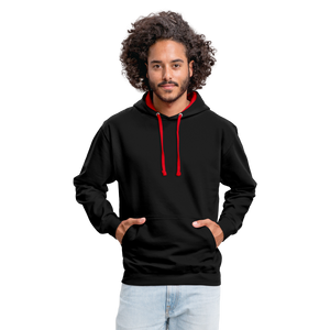 Contrast Colour Hoodie - black/red