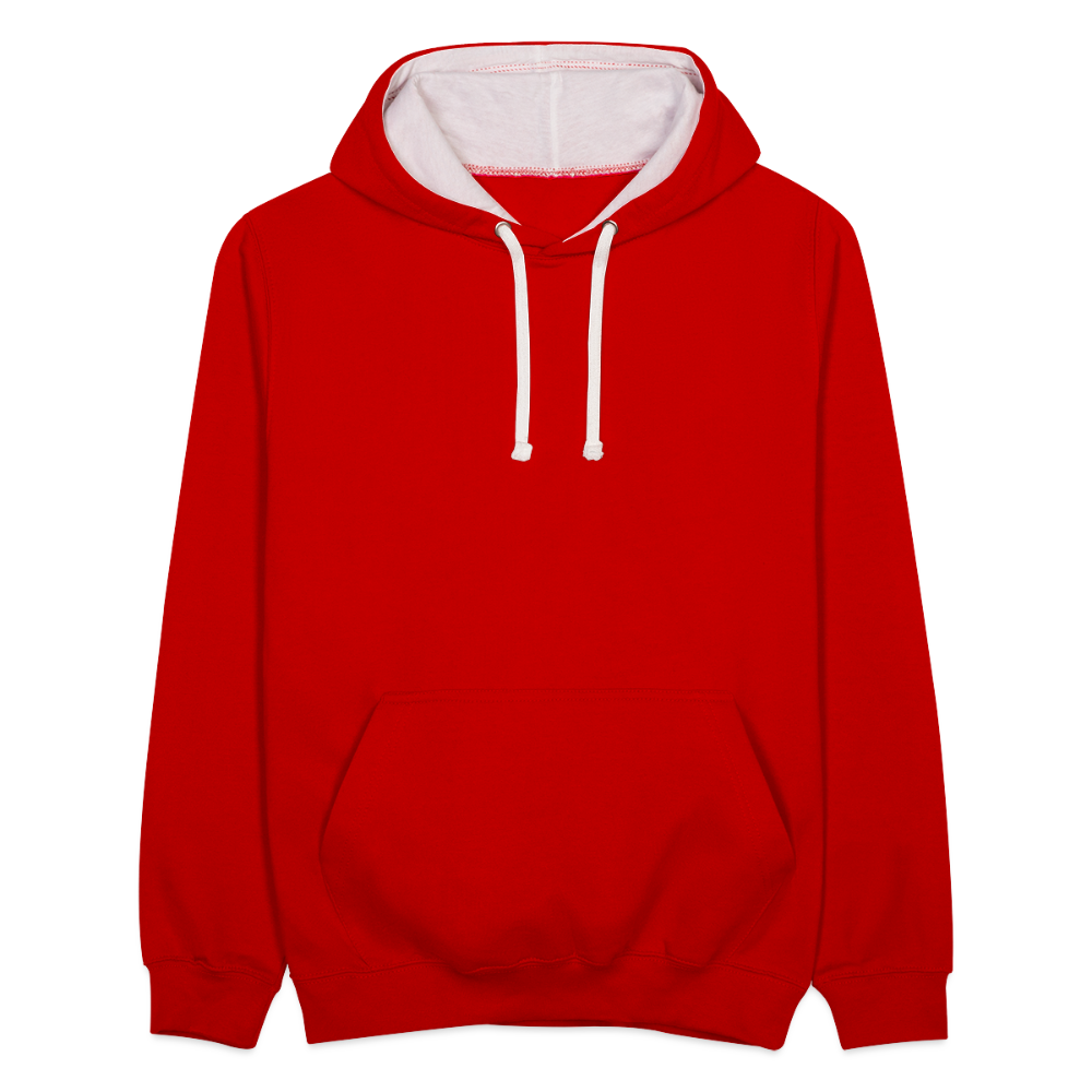 Contrast Colour Hoodie - red/white