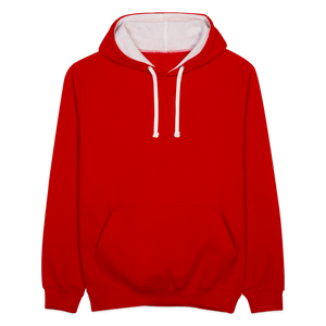 Contrast Colour Hoodie - red/white