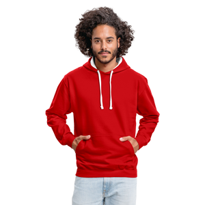 Contrast Colour Hoodie - red/white