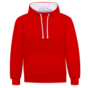 Contrast Colour Hoodie - red/white