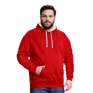 Contrast Colour Hoodie - red/white