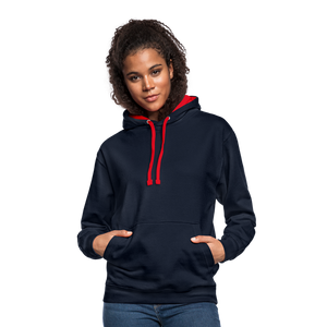 Contrast Colour Hoodie - navy/red