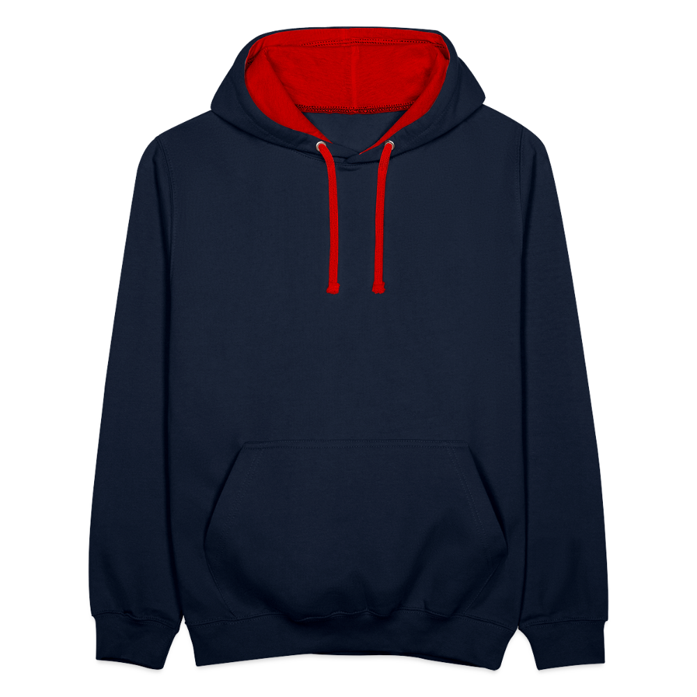 Contrast Colour Hoodie - navy/red