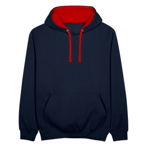 Contrast Colour Hoodie - navy/red